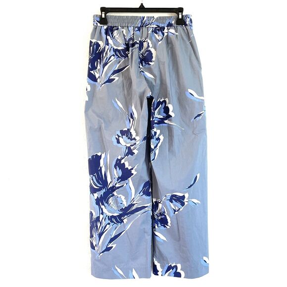 PIAZZA SEMPIONE Jennifer Cotton Bold Floral Print Pants Trousers Blue - Picture 2 of 11
